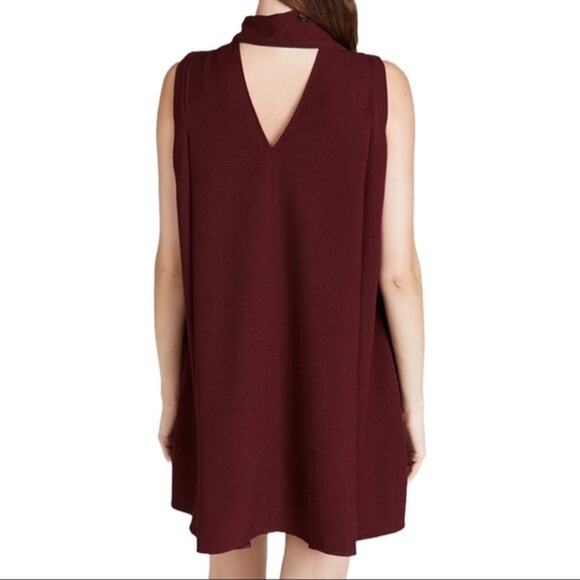 Victoria Beckham Iron Red Burgundy Sleeveless Crepe Mini Dress Size 0 NWT - Picture 2 of 9